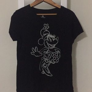 3/$20 Disney Parks LG black Minnie sparkle T-Shirt